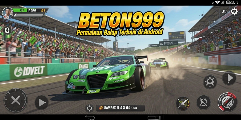 Tampilan gameplay balap yang mendebarkan di BETON999.