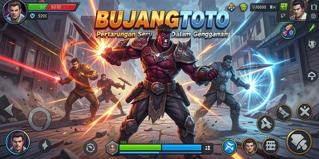 Tampilan gameplay seru dari pertarungan di BUJANGTOTO.