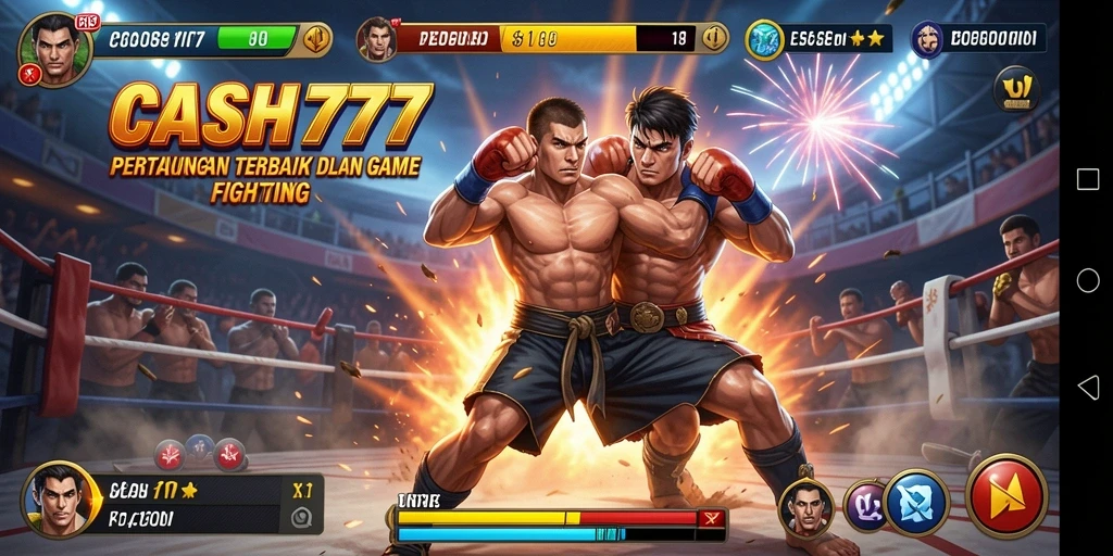 Screenshot CASH777 menunjukkan aksi pertarungan yang intens dan mendebarkan.