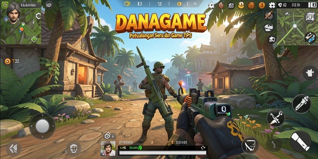 Menampilkan gameplay seru dalam DANAGAME TPS.