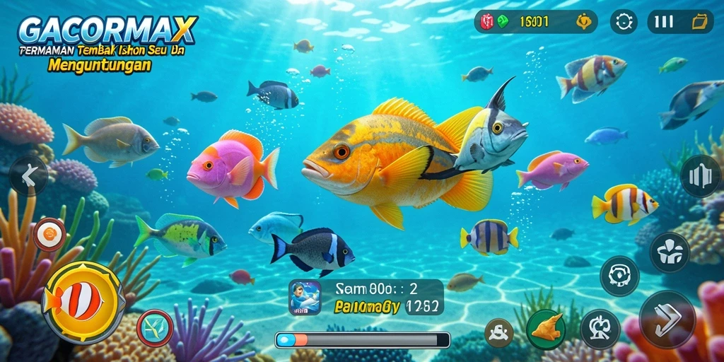 Tampilan gameplay menembak ikan yang seru di GACORMAX.