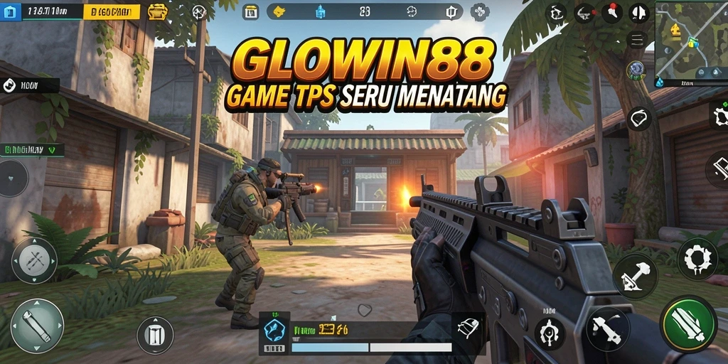 Screenshot dari gameplay seru GLOWIN88 dengan aksi TPS yang mendebarkan.