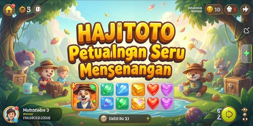 Gameplay seru HAJITOTO dengan tantangan Match-3 menarik.
