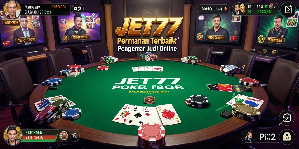 Tampilan gameplay JET77 yang penuh aksi di poker.