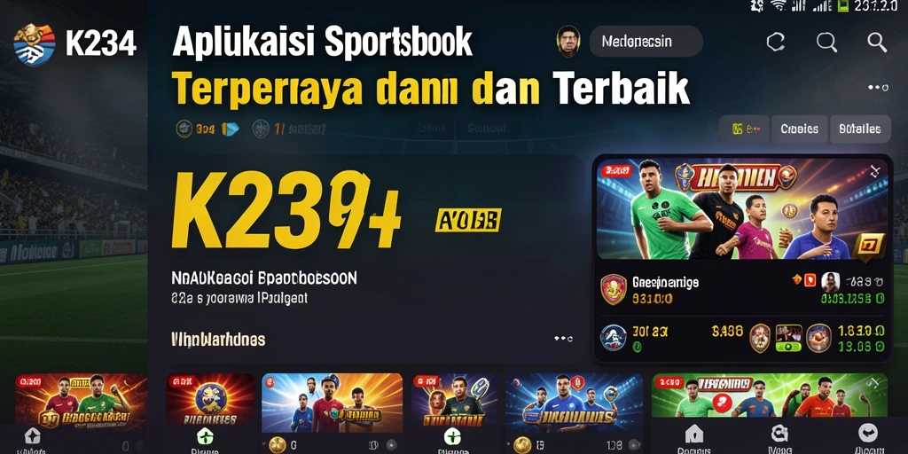 Tampilan gameplay K234 menunjukkan fitur menarik dalam aplikasi Sportsbook.