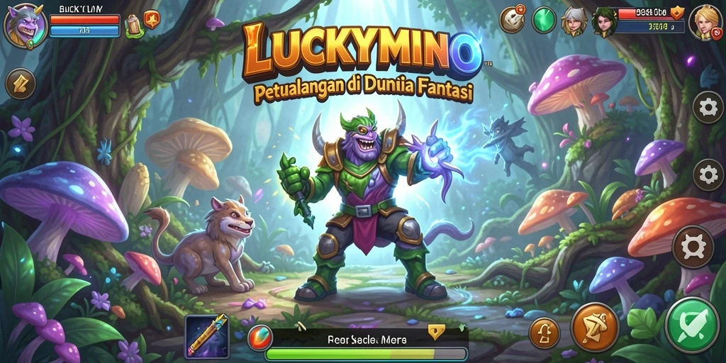 Tampilan gameplay LUCKYMINO yang menakjubkan dan penuh aksi.