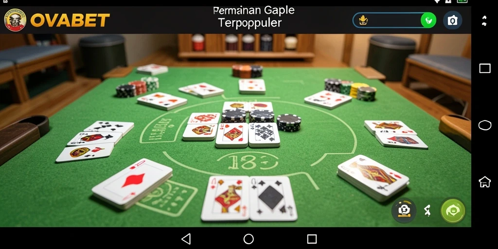 Screenshot gameplay OVABET menampilkan pertarungan seru Gaple.