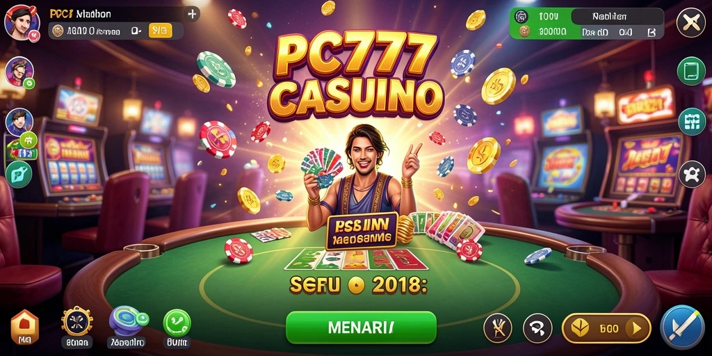 Tangkapan layar gameplay PC777 menampilkan suasana kasino yang mengasyikkan.