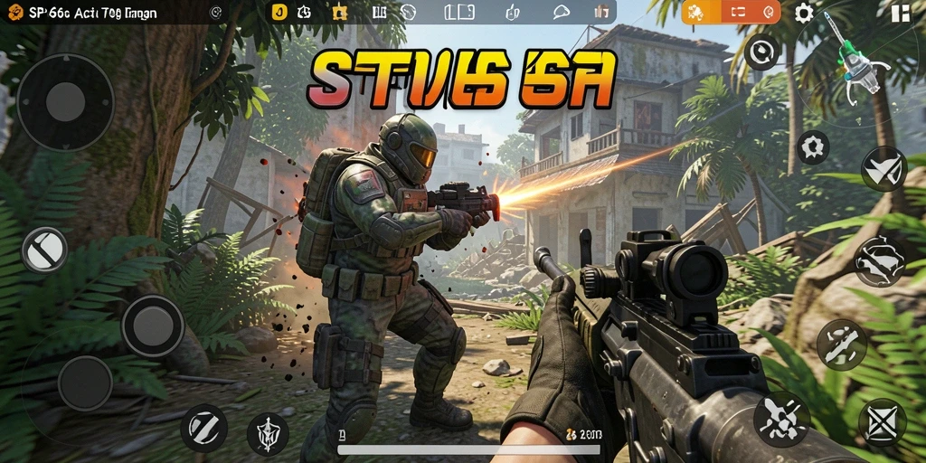 Screenshot SP666 menampilkan karakter dalam aksi gameplay TPS yang seru.