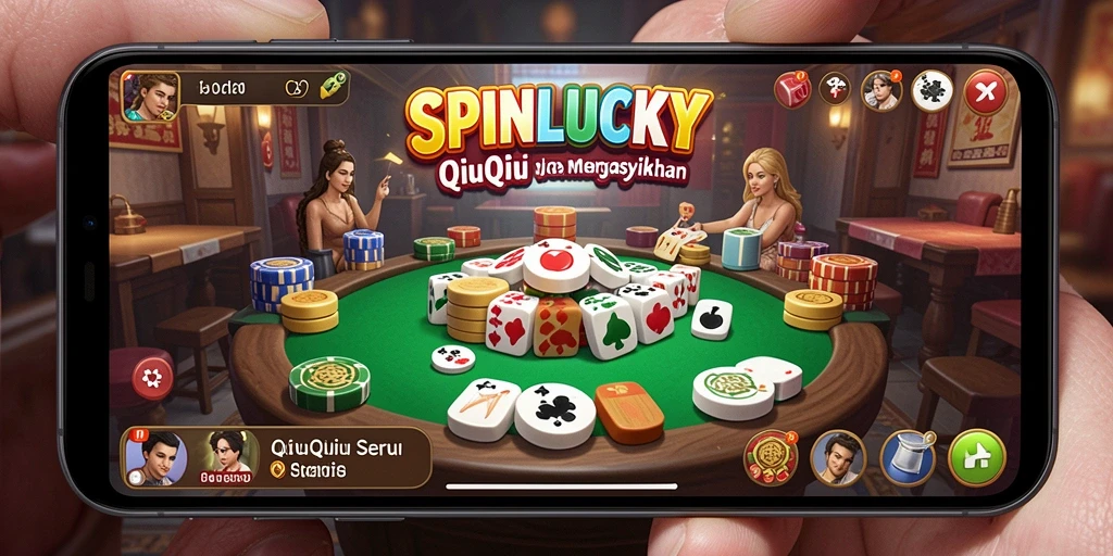 Screenshot gameplay SPINLUCKY menunjukkan momen seru dalam QiuQiu.